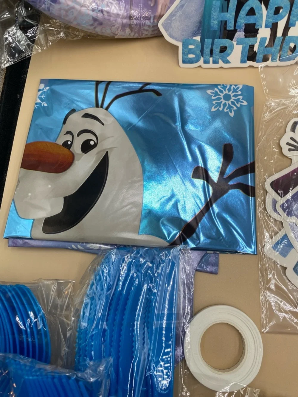Disney Frozen Party Supplies Set - Blue, Purple, Pink serves 10 people